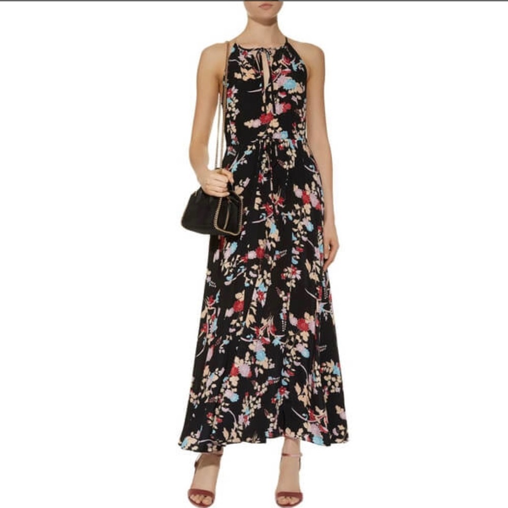 Diane von Furstenberg Silk floral print maxi dress, size 4. NWOT
